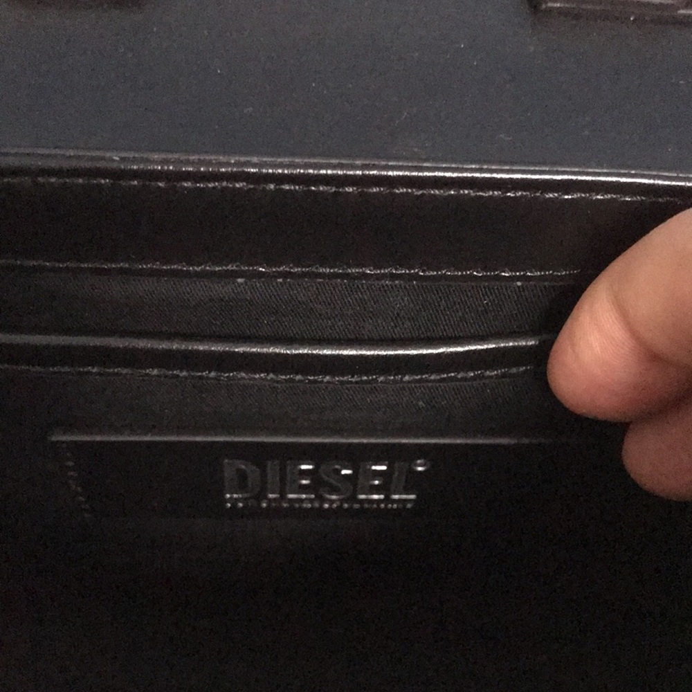 Diesel 1DR-lconic shoulder bag in nappa leather Black - Picture 5 of 7
